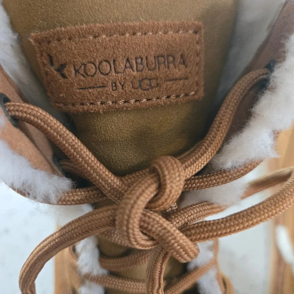 Koolaburra by UGG Boots Womens 9 Victoria Lace Up Suede Winter Boots Chestnut